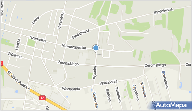 Tuszyn powiat łódzki wschodni, Wysoka, mapa Tuszyn powiat łódzki wschodni
