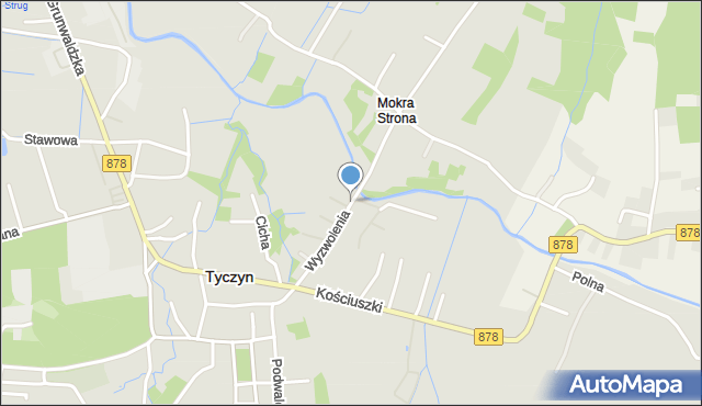 Tyczyn powiat rzeszowski, Wyzwolenia, mapa Tyczyn powiat rzeszowski