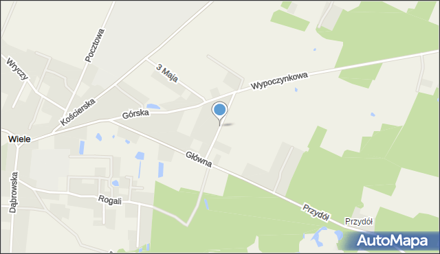 Wiele gmina Karsin, Wyszyńskiego Stefana, ks. prym. kard., mapa Wiele gmina Karsin