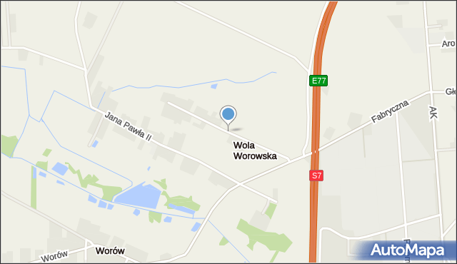 Wola Worowska, Wyszyńskiego Stefana, ks. kard., mapa Wola Worowska
