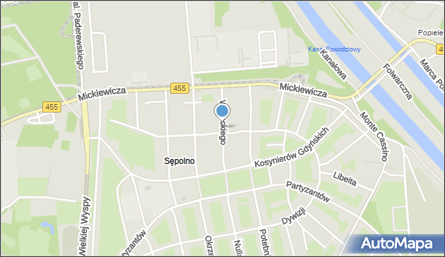 Wrocław, Wysockiego Piotra, mapa Wrocławia