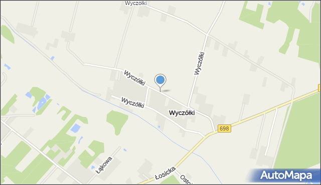 Wyczółki gmina Mordy, Wyczółki, mapa Wyczółki gmina Mordy