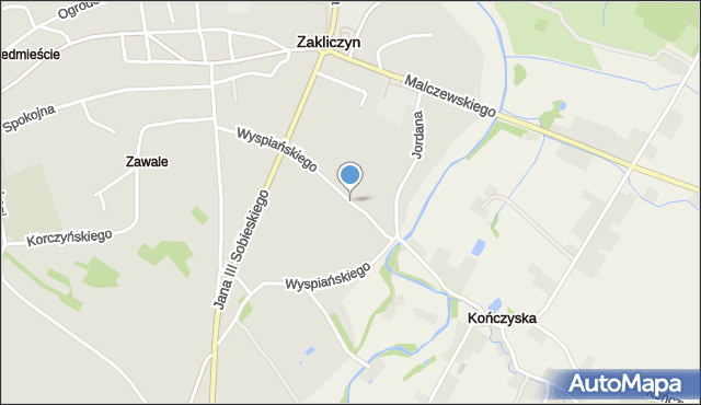 Zakliczyn powiat tarnowski, Wyspiańskiego Stanisława, mapa Zakliczyn powiat tarnowski