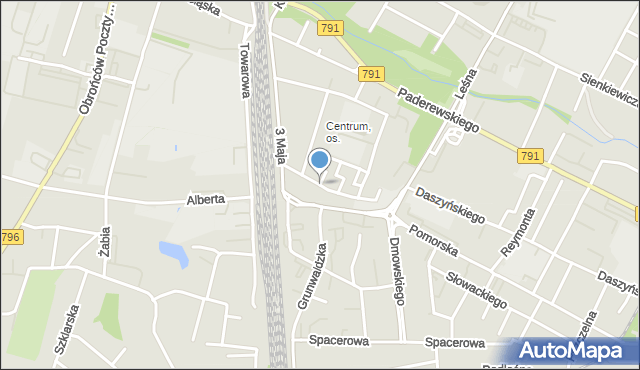 Zawiercie, Wyszyńskiego Stefana, ks. kard., mapa Zawiercie