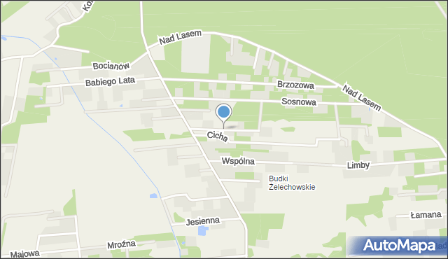 Żelechów gmina Żabia Wola, Wypoczynkowa, mapa Żelechów gmina Żabia Wola