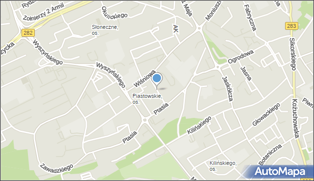 Zielona Góra, Wypoczynek, mapa Zielona Góra