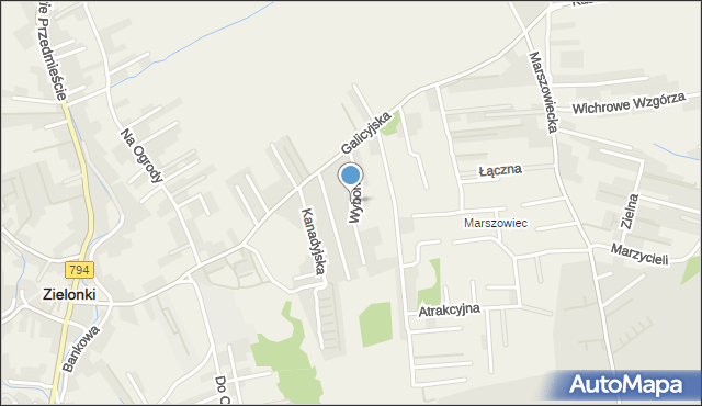 Zielonki powiat krakowski, Wyborna, mapa Zielonki powiat krakowski