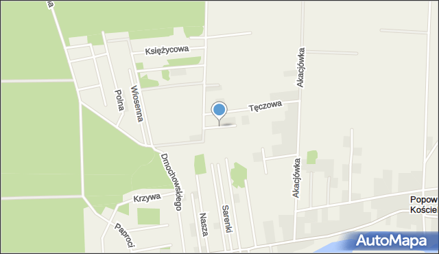 Popowo-Parcele, Wzgórze, mapa Popowo-Parcele