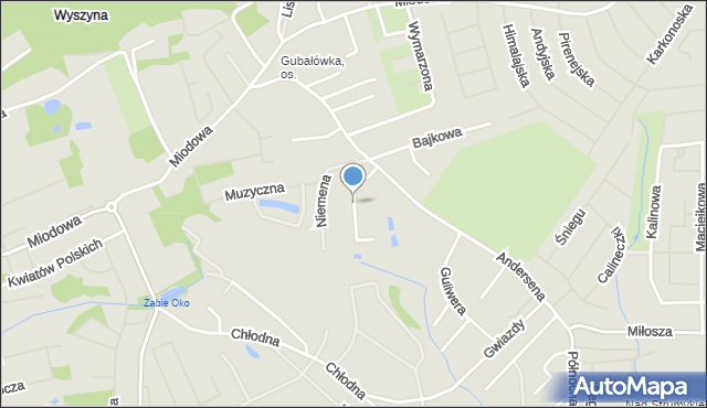 Szczecin, Wzgórze Elfów, mapa Szczecina