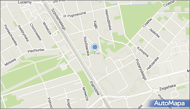 Warszawa, XII Poprzeczna, mapa Warszawy