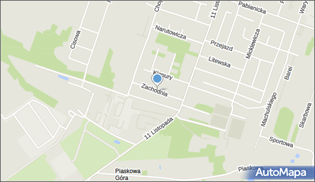 Aleksandrów Łódzki, Zachodnia, mapa Aleksandrów Łódzki