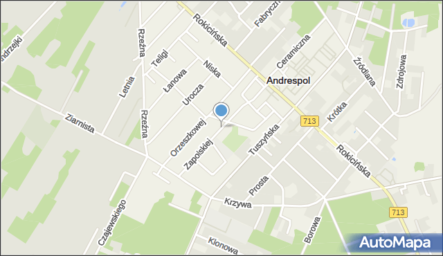 Andrespol, Zapolskiej Gabrieli, mapa Andrespol