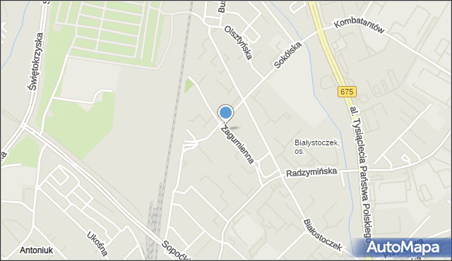 Białystok, Zagumienna, mapa Białegostoku