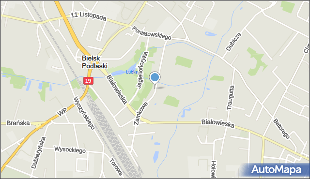 Bielsk Podlaski, Zamkowa, mapa Bielsk Podlaski