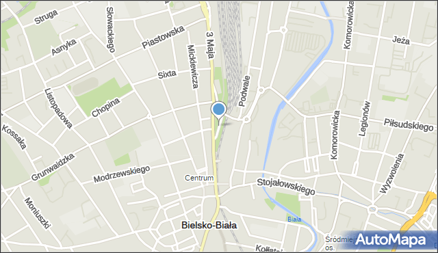 Bielsko-Biała, Zamenhofa Ludwika, dr., mapa Bielsko-Białej