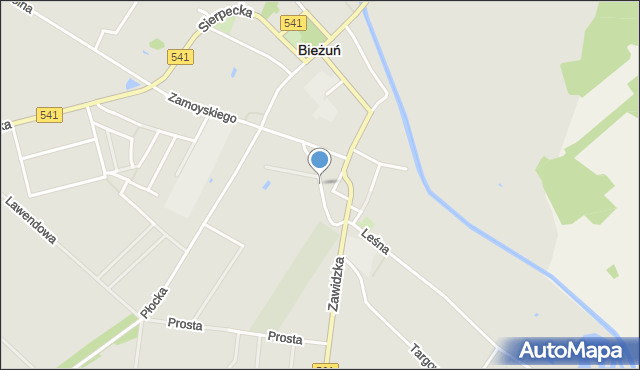 Bieżuń, Zarynek, mapa Bieżuń