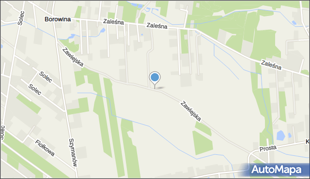 Borowina gmina Konstancin-Jeziorna, Zawiejska, mapa Borowina gmina Konstancin-Jeziorna