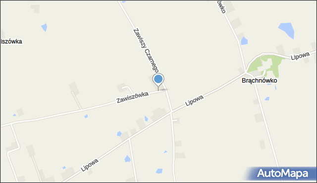 Brąchnowo, Zawiszówka, mapa Brąchnowo