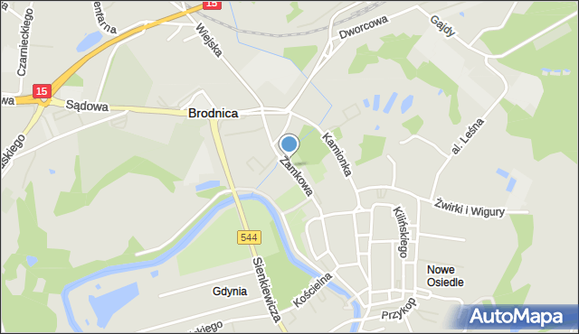 Brodnica, Zamkowa, mapa Brodnica