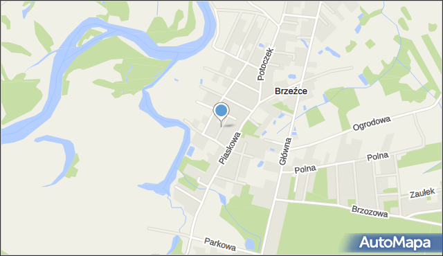 Brzeźce gmina Białobrzegi, Zaciszna, mapa Brzeźce gmina Białobrzegi