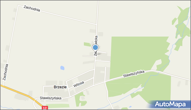 Brzezie gmina Pleszew, Zawidowicka, mapa Brzezie gmina Pleszew