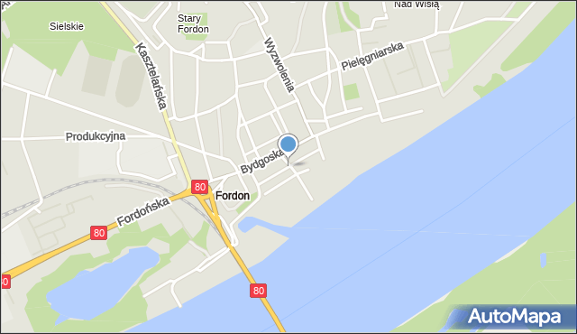 Bydgoszcz, Zakładowa, mapa Bydgoszczy