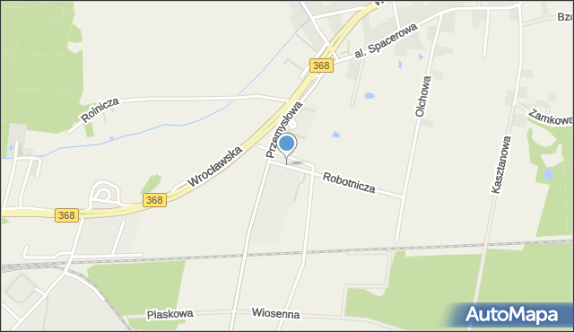 Byków, Zakładowa, mapa Byków
