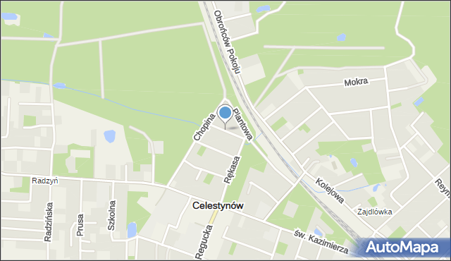 Celestynów powiat otwocki, Żabia, mapa Celestynów powiat otwocki