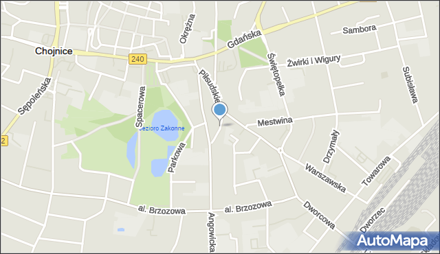 Chojnice, Zaborska, mapa Chojnic