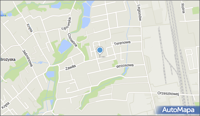 Czechowice-Dziedzice, Zawiła, mapa Czechowic-Dziedzic