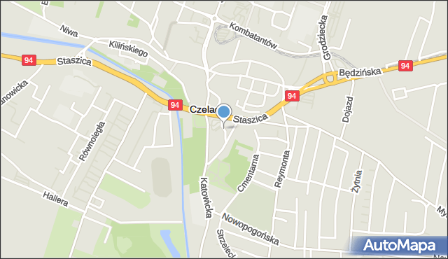 Czeladź, Żabia, mapa Czeladź