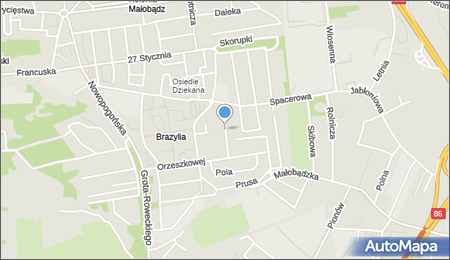 Czeladź, Zapolskiej Gabrieli, mapa Czeladź