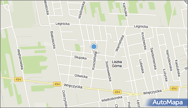 Częstochowa, Zawierciańska, mapa Częstochowy