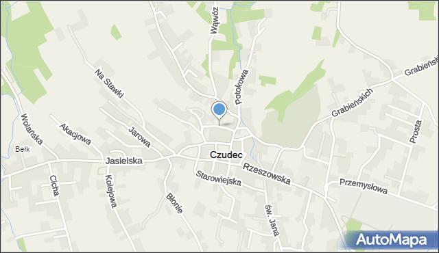 Czudec, Zakole, mapa Czudec