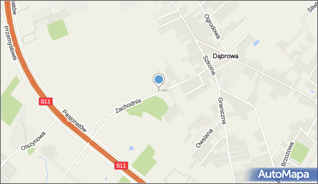 Dąbrowa gmina Dopiewo, Zachodnia, mapa Dąbrowa gmina Dopiewo