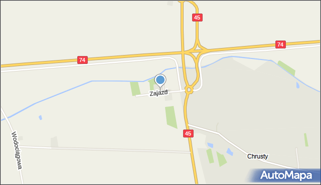 Dąbrowa gmina Wieluń, Zajazd, mapa Dąbrowa gmina Wieluń