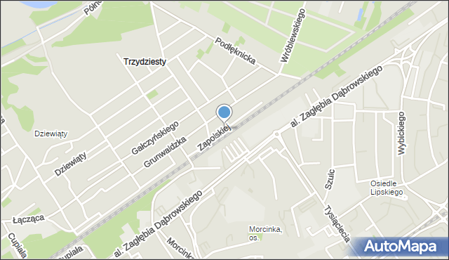 Dąbrowa Górnicza, Zapolskiej Gabrieli, mapa Dąbrowa Górnicza