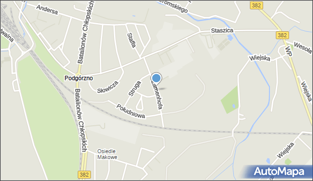 Dzierżoniów, Zamenhofa Ludwika, dr., mapa Dzierżoniów
