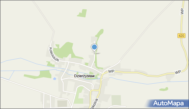Dzierżysław gmina Kietrz, Zamknięta, mapa Dzierżysław gmina Kietrz