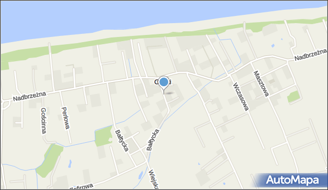 Gąski gmina Mielno, Żaglowa, mapa Gąski gmina Mielno