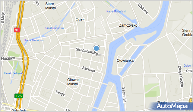 Gdańsk, Zaułek Zachariasza Zappio, mapa Gdańska