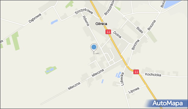 Glinica gmina Ciasna, Zacisze, mapa Glinica gmina Ciasna