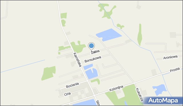 Glinik gmina Deszczno, Żabia, mapa Glinik gmina Deszczno