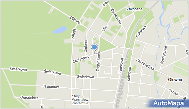 Głowno, Zachodnia, mapa Głowno