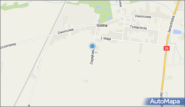 Golina gmina Jarocin, Zagajkowa, mapa Golina gmina Jarocin