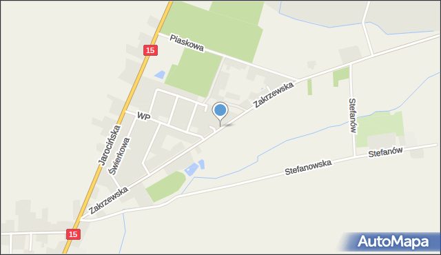 Golina gmina Jarocin, Zakrzewska, mapa Golina gmina Jarocin