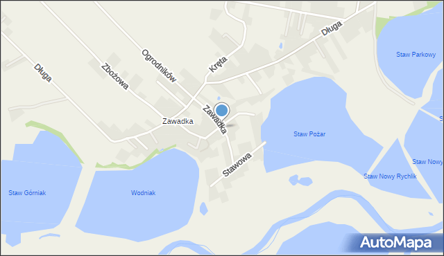 Góra gmina Miedźna, Zawadka, mapa Góra gmina Miedźna