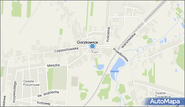 Gorzkowice, Żabia, mapa Gorzkowice