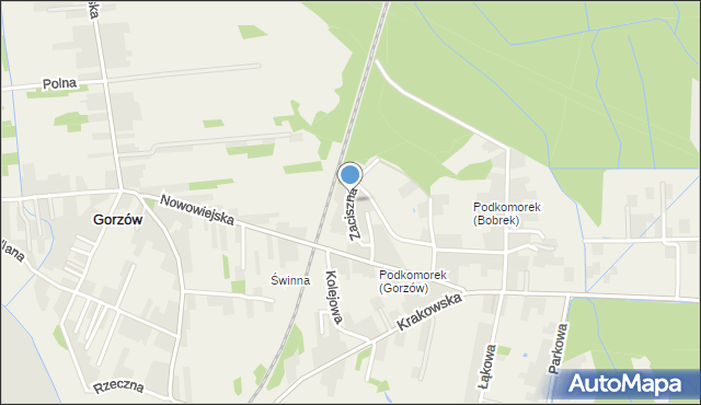 Gorzów, Zaciszna, mapa Gorzów