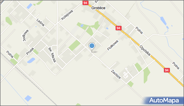 Groblice, Zacisze, mapa Groblice